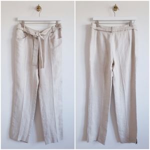 Armani Collezioni Linen Tie Waist Dress Pants 6